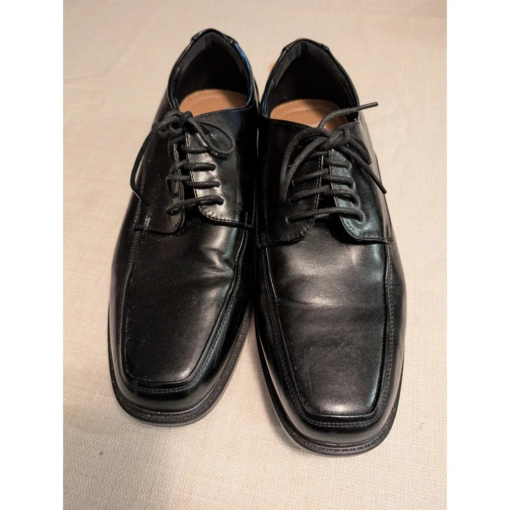 Croft & Barrow Men's Black Leather Lace-Up Oxford Dress Shoes 9.5 M